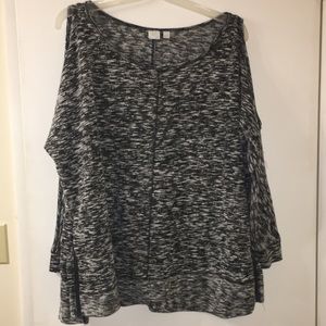 NY&Co Gray Black Long-sleeve Loose Sweater Women’s